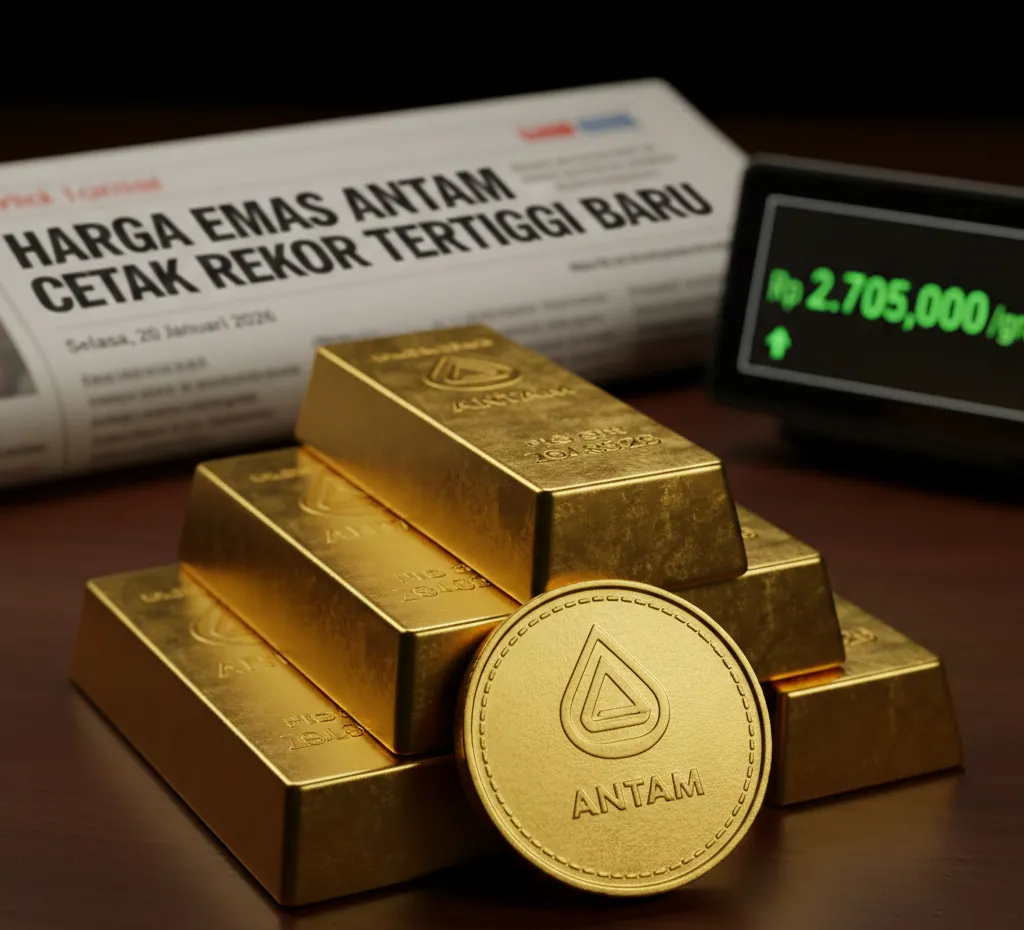Laju Harga Emas Antam Tak Terbendung, Rekor Tertinggi Sepanjang Sejarah Kembali Terlampaui